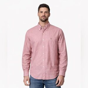Polo Ralph Lauren Classic Fit Pink Oxford Button Down Shirt Pony Logo Men 17.5